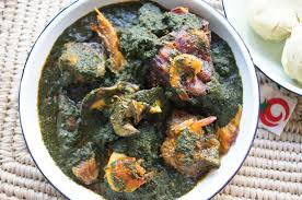 Black soup, swallow with Goatmeat